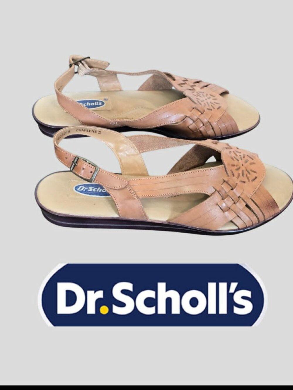Dr. Scholl's  Charlene Leather Huarache Slingback Strap Summer Sandals Women 9.5